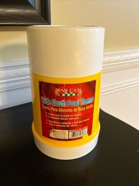 vintage 90s new never used wide mouth food thermo for keeping hot/cold-Bene Casa